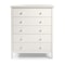 Alaterre Furniture Simplicity Wood 5-Drawer Chest, White AJSP02WH - alternate 5